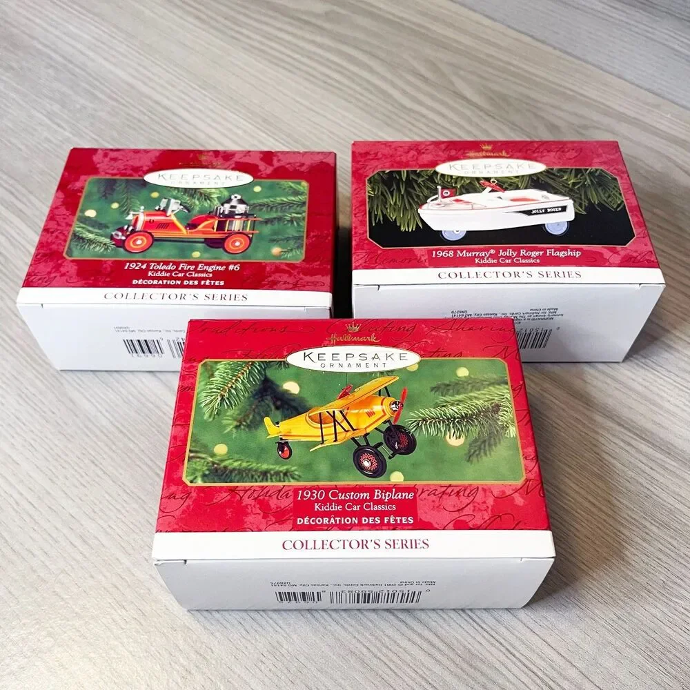 Hallmark Kiddie Car Classics Ornament Lot of 3 1999 2000 2001 Collector Series